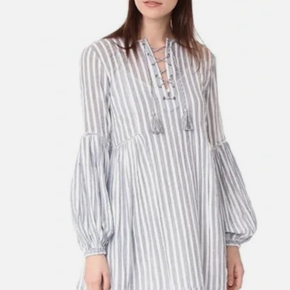 Ulla Johnson blue and white striped boho dress